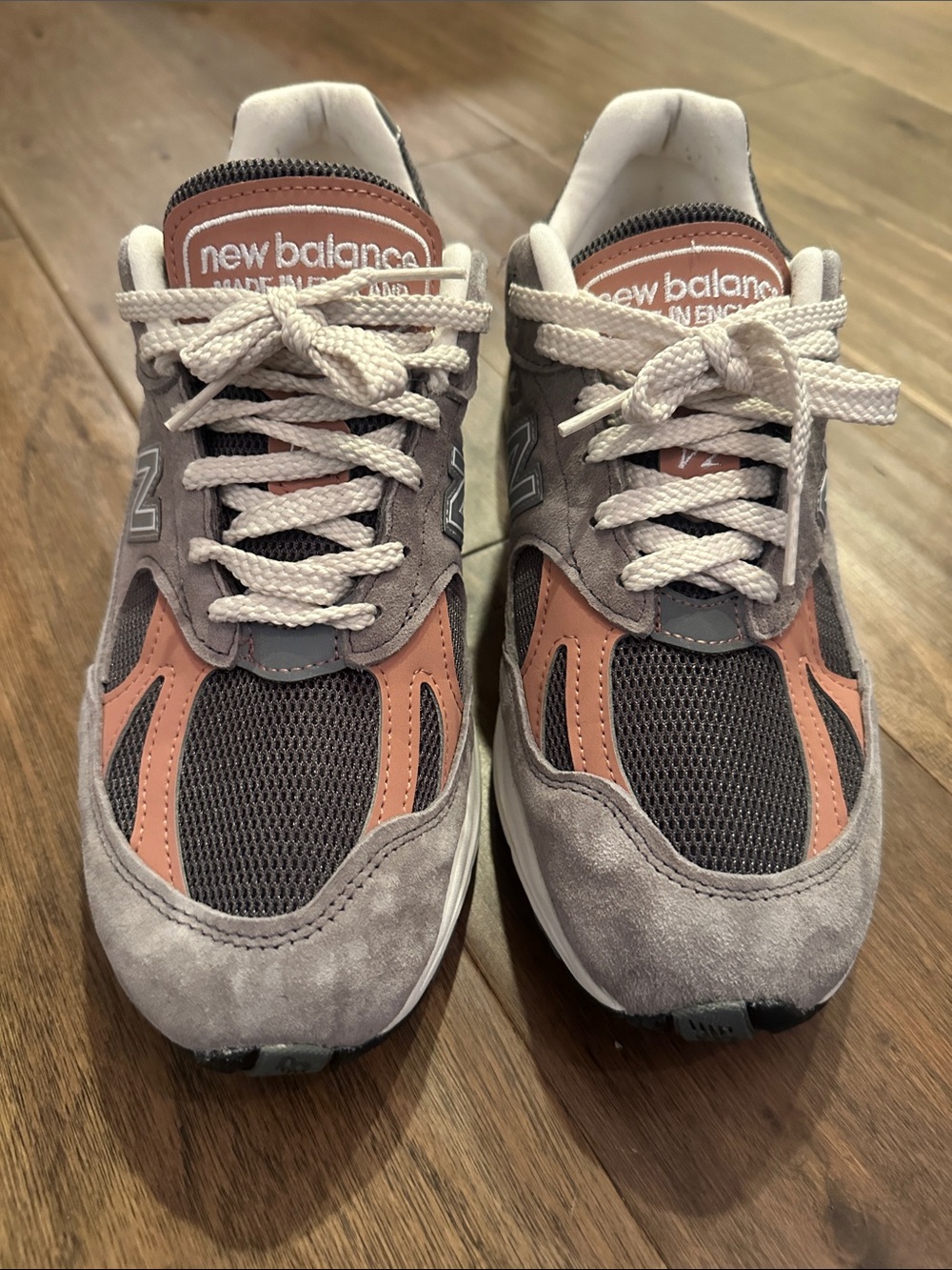 New Balance Gray with Dusty Cream Accent 991v2 Sneakers - Picture 5 of 5